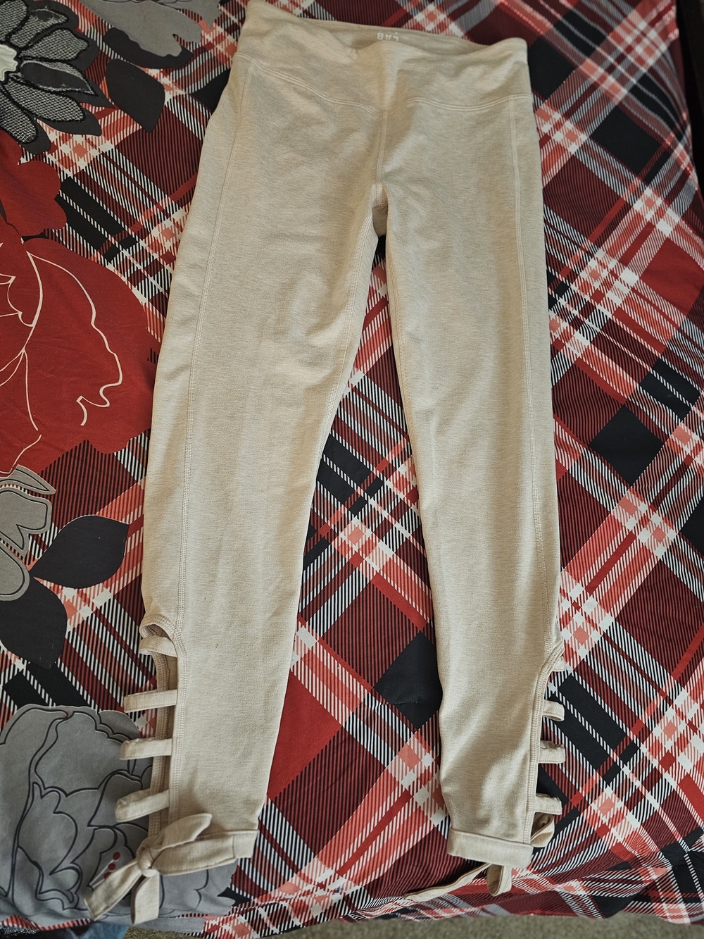JoyLab Cream Lace-Up Side Leggings - Picture 2 of 3